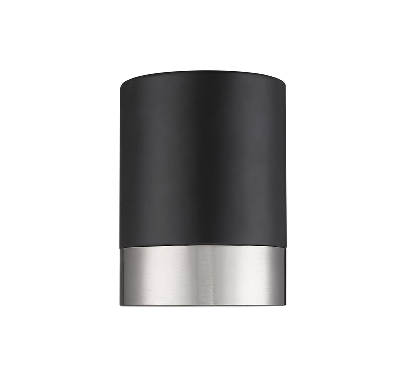 Algar 1 Light 6" Flush Mount in Matte Black + Brushed Nickel