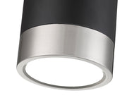 Algar 1 Light 6" Flush Mount in Matte Black + Brushed Nickel