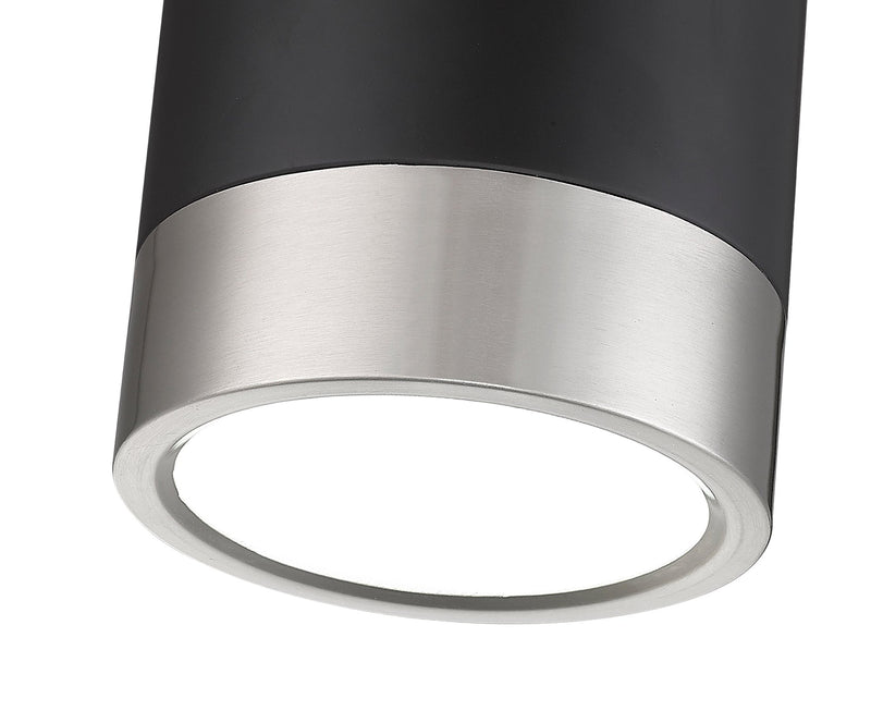 Algar 1 Light 6" Flush Mount in Matte Black + Brushed Nickel