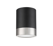 Algar 1 Light 6" Flush Mount in Matte Black + Brushed Nickel