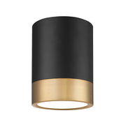 Algar 1 Light 6" Flush Mount in Matte Black + Modern Gold