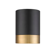 Algar 1 Light 6" Flush Mount in Matte Black + Modern Gold