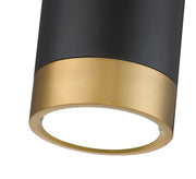 Algar 1 Light 6" Flush Mount in Matte Black + Modern Gold