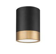 Algar 1 Light 6" Flush Mount in Matte Black + Modern Gold