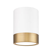 Algar 1 Light 6" Flush Mount in Matte White + Modern Gold