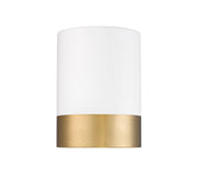 Algar 1 Light 6" Flush Mount in Matte White + Modern Gold