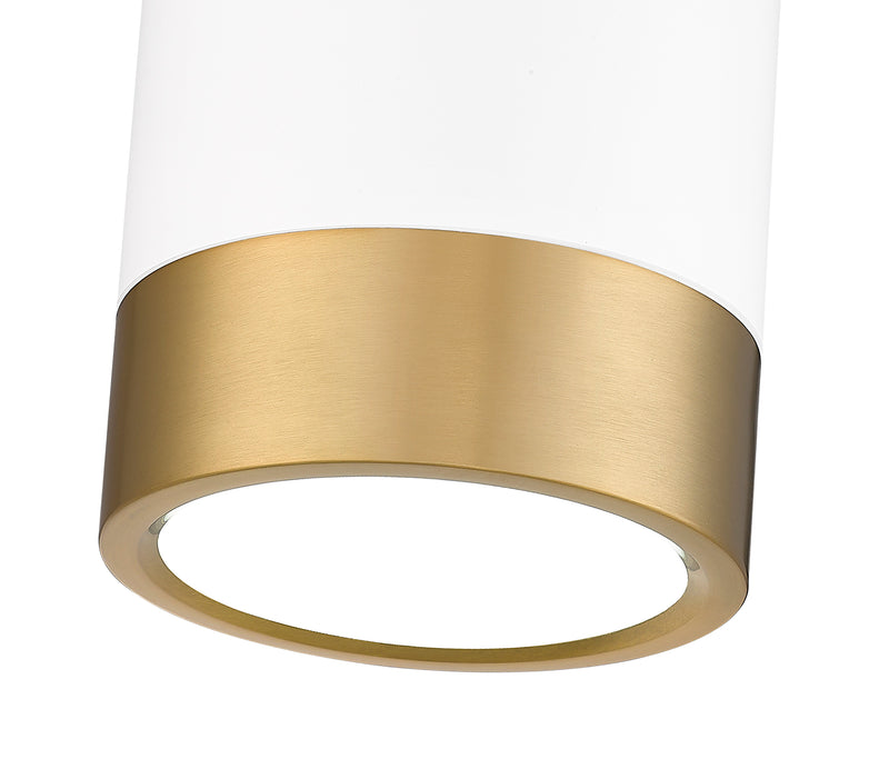 Algar 1 Light 6" Flush Mount in Matte White + Modern Gold