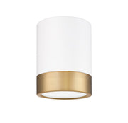 Algar 1 Light 6" Flush Mount in Matte White + Modern Gold