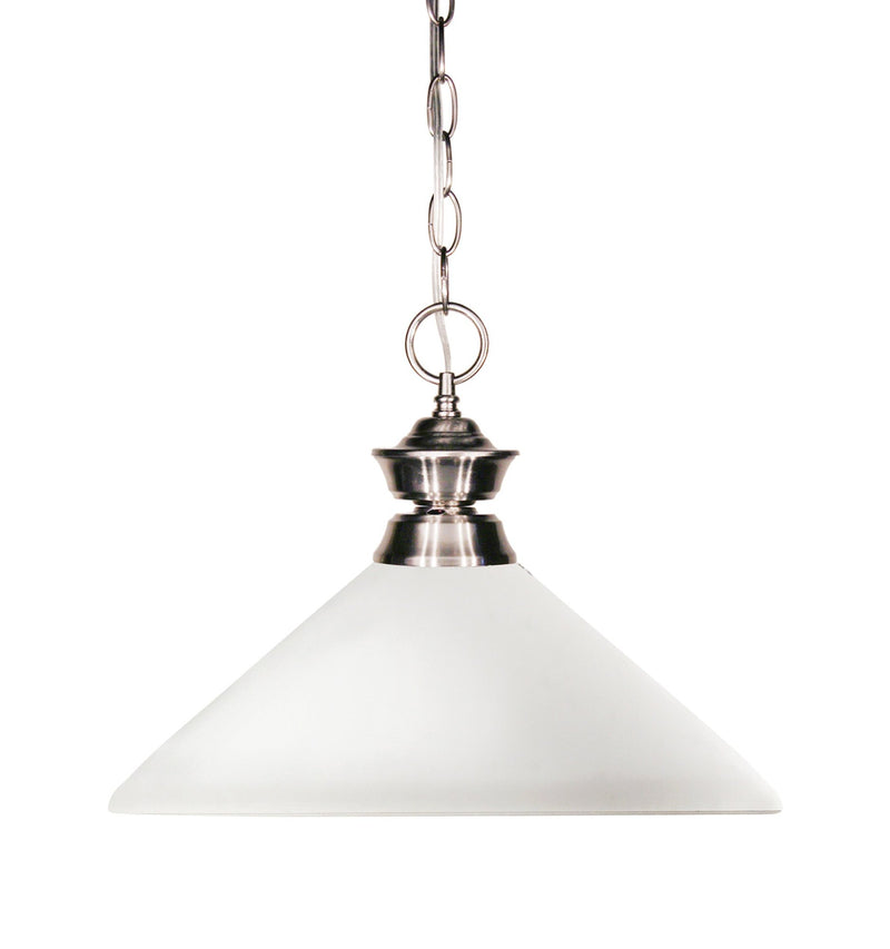 Shark 1 Light 14" Pendant, 11-11.25" Tall in Brushed Nickel