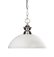 Shark 1 Light 14" Pendant, 11" Tall in Brushed Nickel