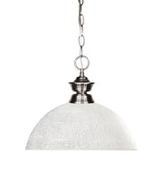 Shark 1 Light 14" Pendant, 11" Tall in Brushed Nickel