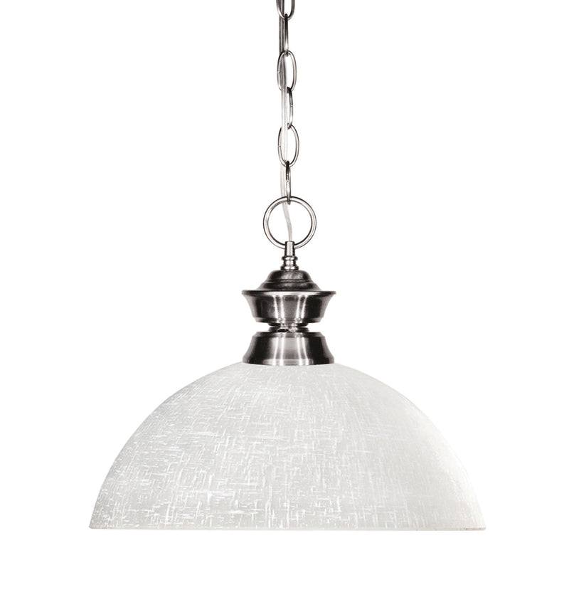 Shark 1 Light 14" Pendant, 11" Tall in Brushed Nickel