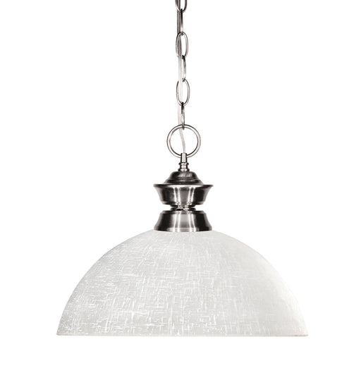 Shark 1 Light 14" Pendant, 11" Tall in Brushed Nickel