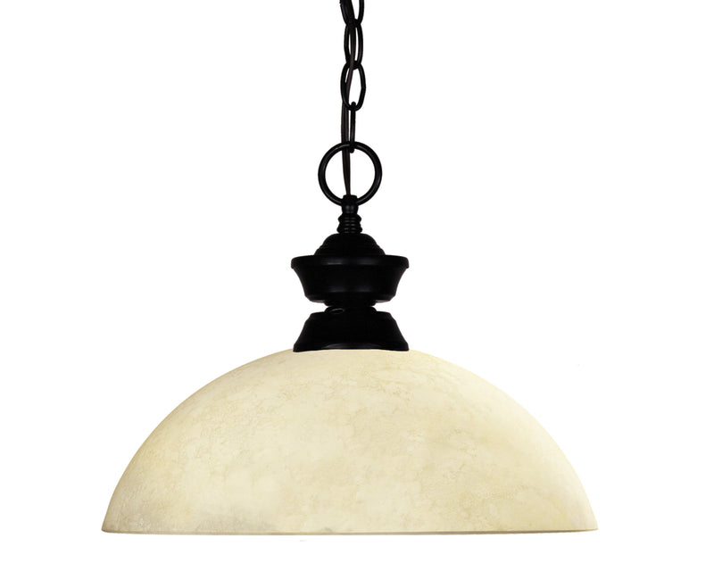 Shark 1 Light 14" Pendant, 11" Tall in Matte Black