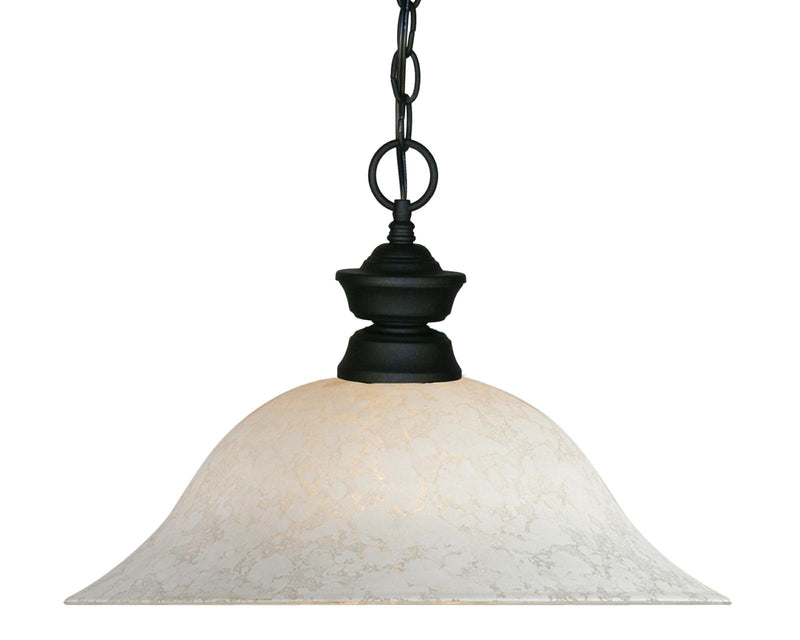 Riviera 1 Light 16" Pendant in Matte Black