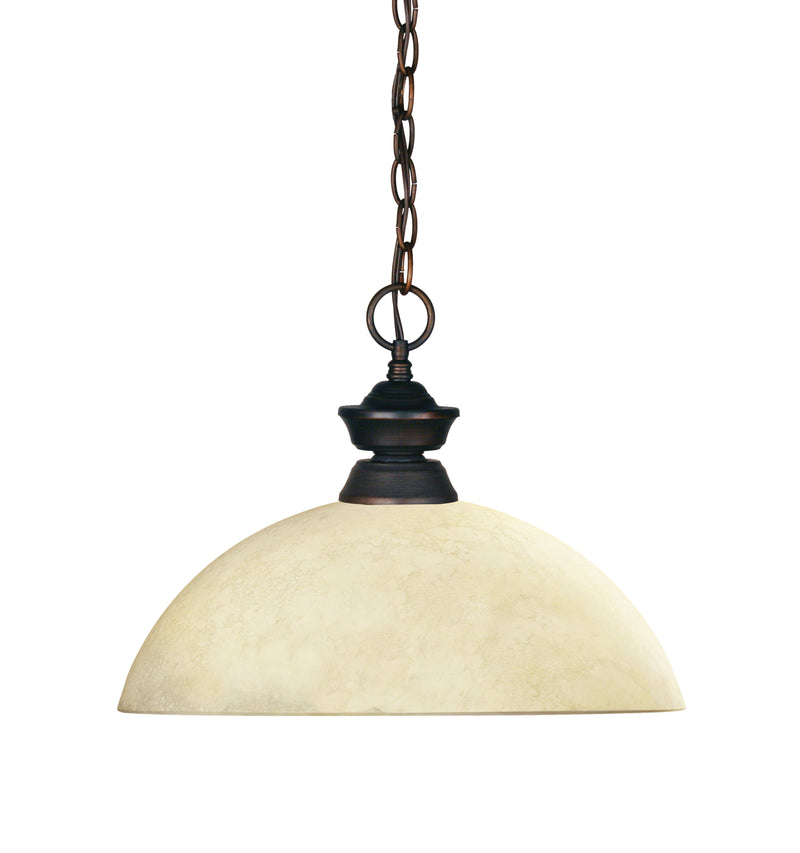Shark 1 Light 14" Pendant, 11" Tall in Olde Bronze