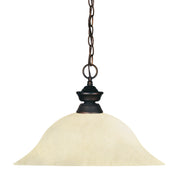 Riviera 1 Light 16" Pendant in Olde Bronze