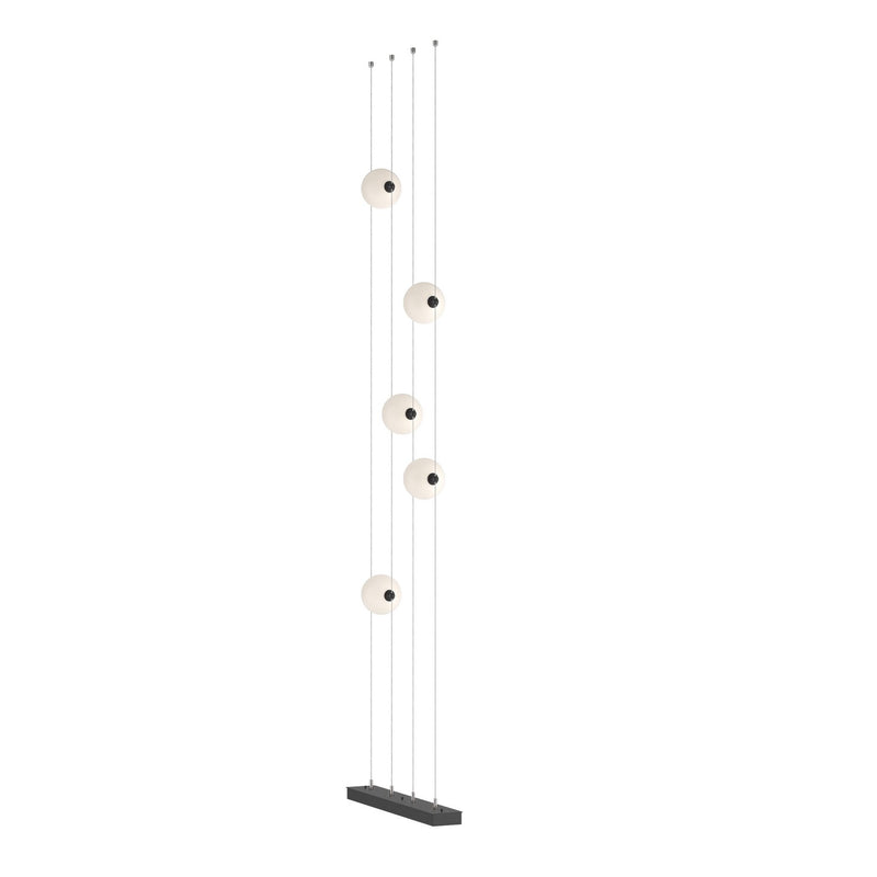 Abacus 5-Light Floor to Ceiling Plug-In LED Lamp in Black - 289520-LED-STND-10-GG0668 by Hubbardton Forge