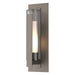 Vertical Bar Fluted Glass Large Outdoor Sconce in Coastal Dark Smoke - 307283-SKT-77-ZU0662 by Hubbardton Forge