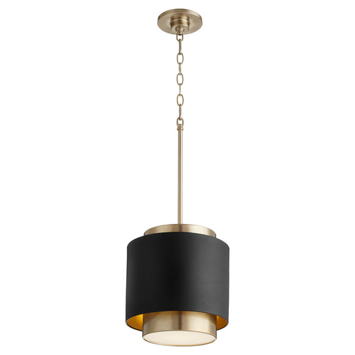 Soft Contemporary Pendant in Textured Black