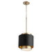 Soft Contemporary Pendant in Textured Black