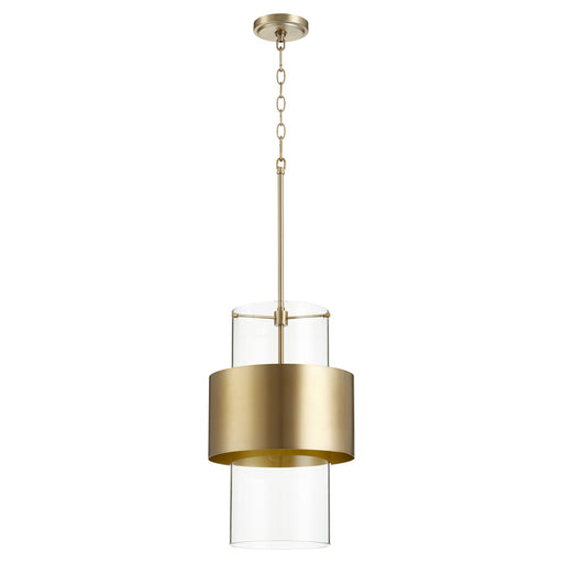 Contemporary Pendant in Aged Brass