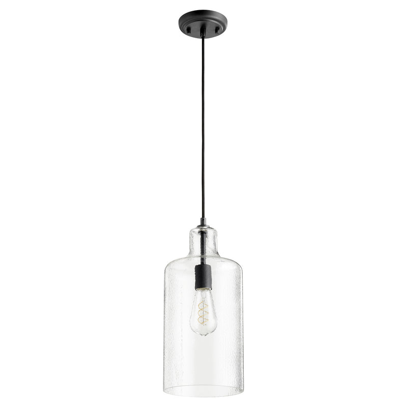 Transitional Pendant in Textured Black