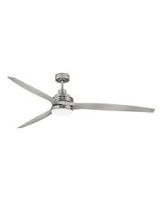 Artiste 72" Outdoor Smart Ceiling Fan with Light in Brushed Nickel / Silver