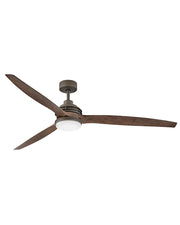 Artiste 72" Outdoor Smart Ceiling Fan with Light in Metallic Matte Bronze / Walnut
