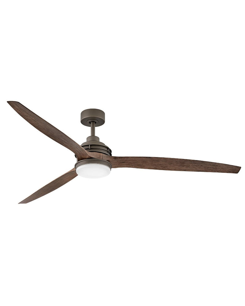 Artiste 72" Outdoor Smart Ceiling Fan with Light in Metallic Matte Bronze / Walnut