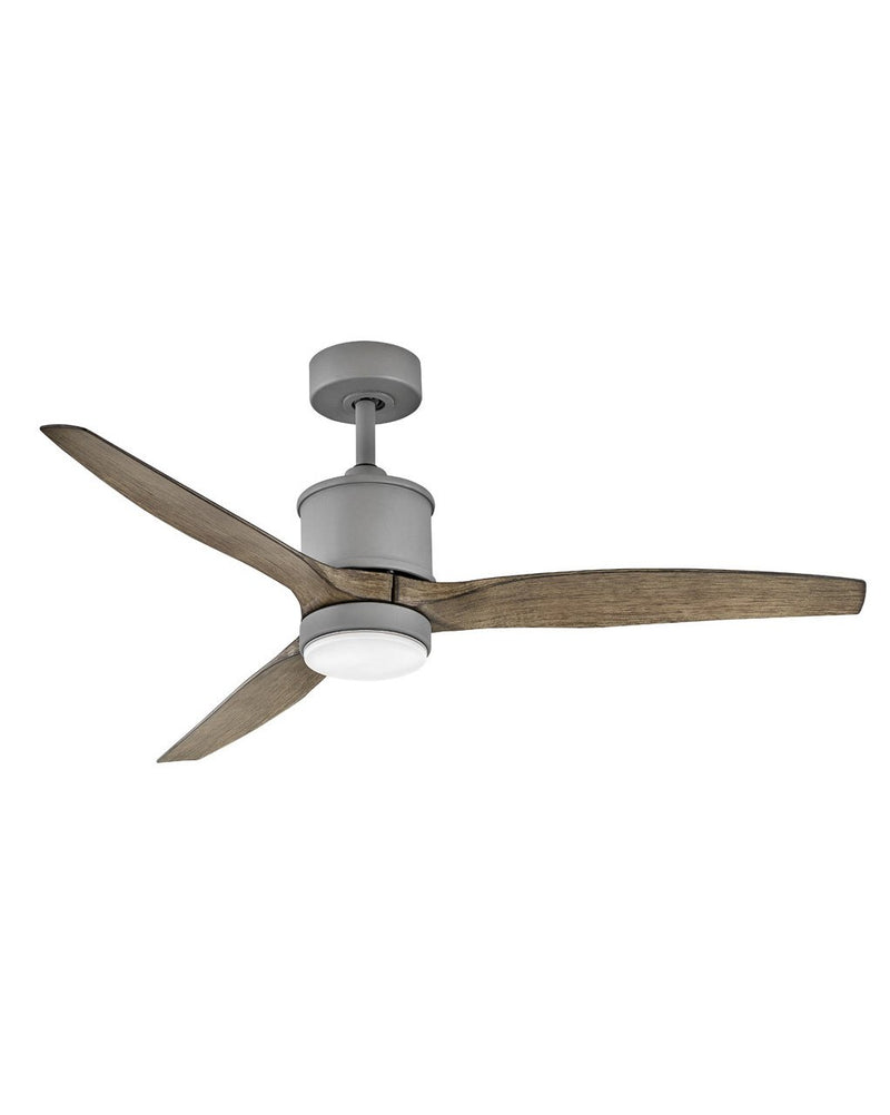 Hover 52" Outdoor Smart Ceiling Fan with Light in Graphite / Driftwood