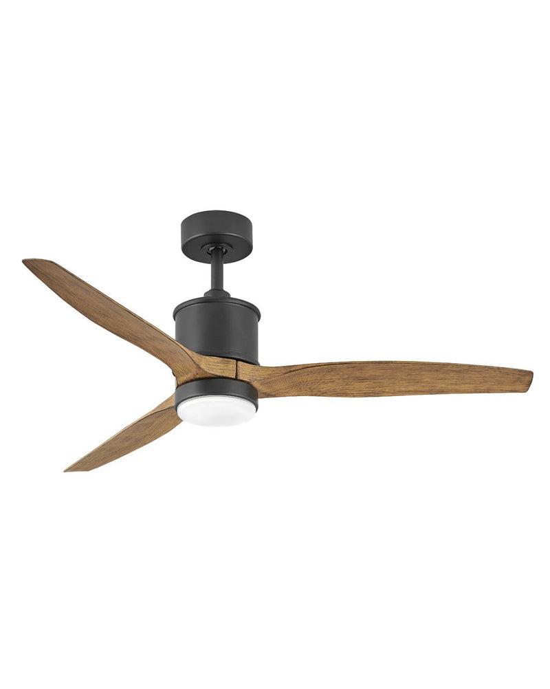 Hover 52" Outdoor Smart Ceiling Fan with Light in Matte Black / KOA