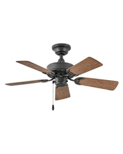 Cabana 36" Outdoor Ceiling Fan in Matte Black / Walnut