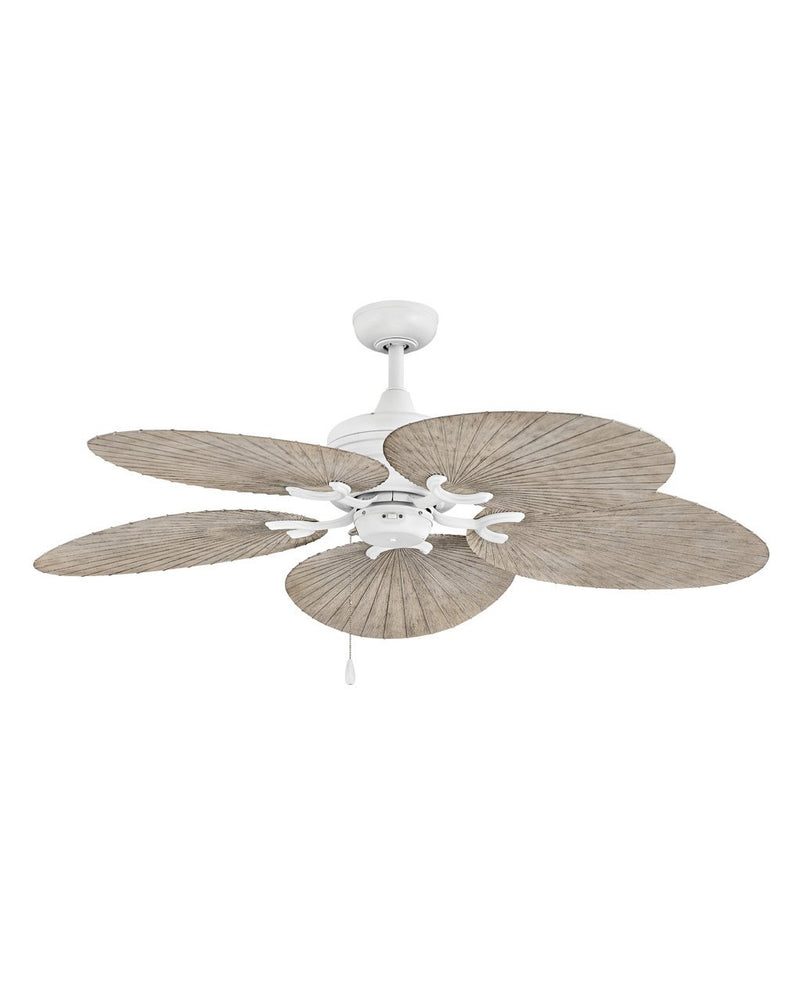 Tropic Air 52" Outdoor Ceiling Fan in Matte White / Weathered Wood