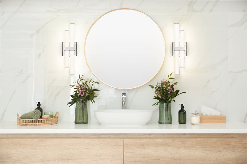 Zane 2 Light 18" Vanity in Chrome in a room setting