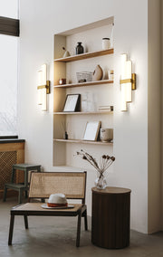 Zane 2 Light 18" Vanity in Modern Gold in a room setting
