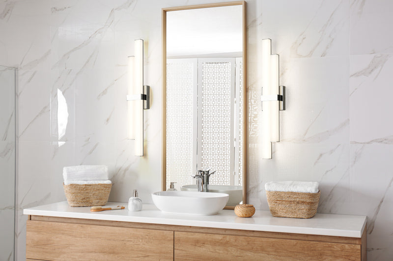 Zane 2 Light 25" Vanity in Chrome in a room setting