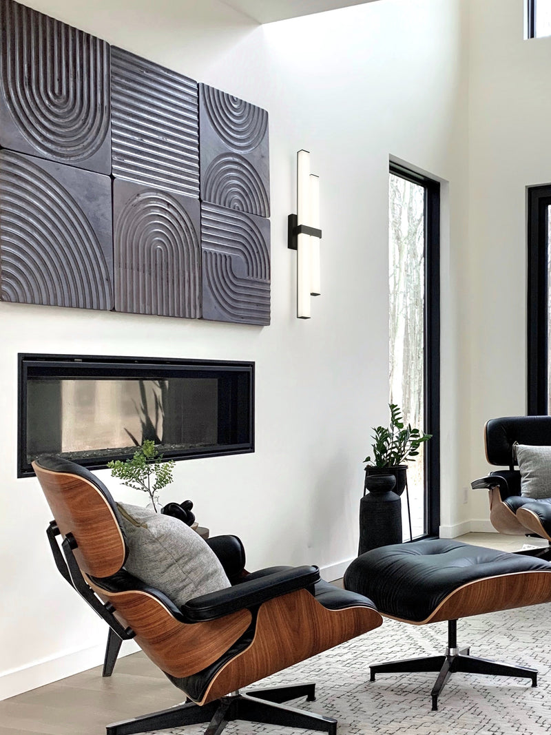 Zane 2 Light 25" Vanity in Matte Black in a room setting
