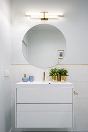 Zane 2 Light 25" Vanity in Modern Gold in a room setting