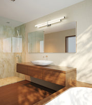 Zane 2 Light 40" Vanity in Brushed Nickel in a room setting