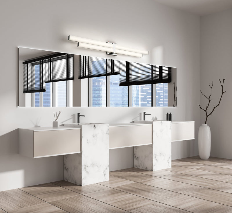 Zane 2 Light 40" Vanity in Chrome in a room setting