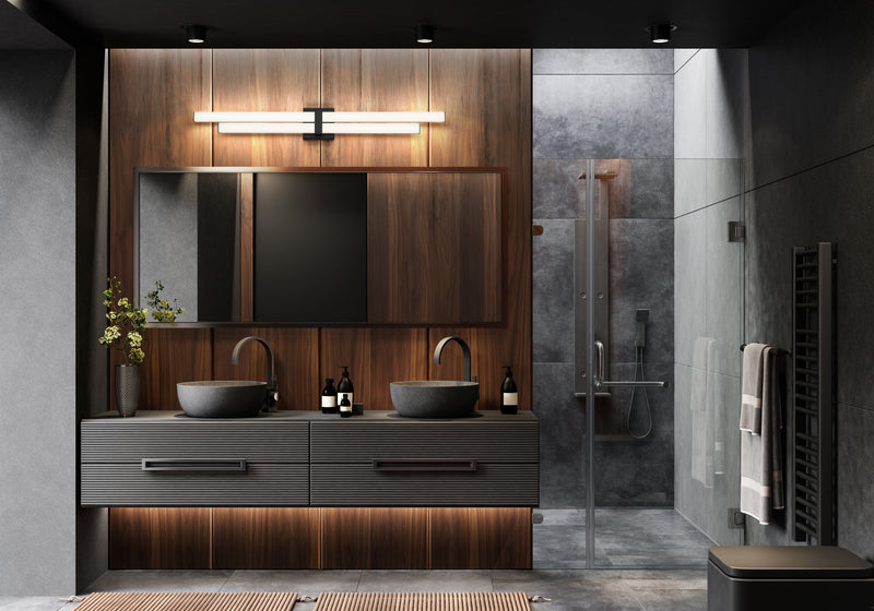 Zane 2 Light 40" Vanity in Matte Black in a room setting