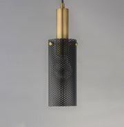 Perf 1 Light Mini Pendant in Black / Satin Brass