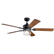 Lyndon 60" Outdoor Ceiling Fan with Light in Distressed Black