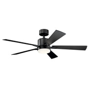 Lucian Elite 52" Ceiling Fan with Light in Satin Black