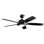 Geno 54" Ceiling Fan with Light in Satin Black