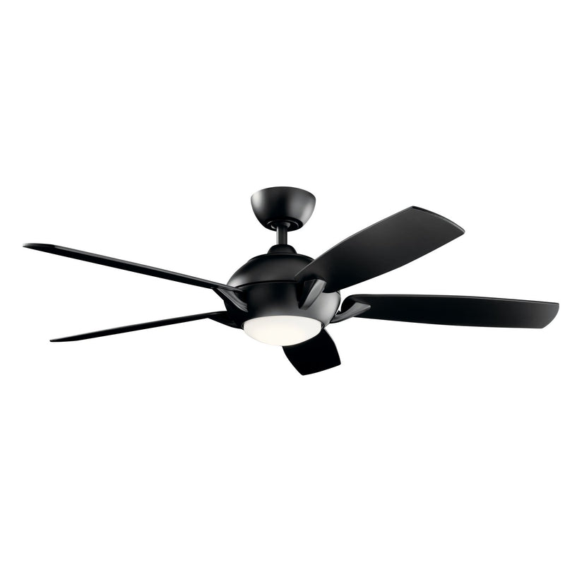 Geno 54" Ceiling Fan with Light in Satin Black