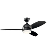 Vassar 52" Ceiling Fan with Light in Satin Black