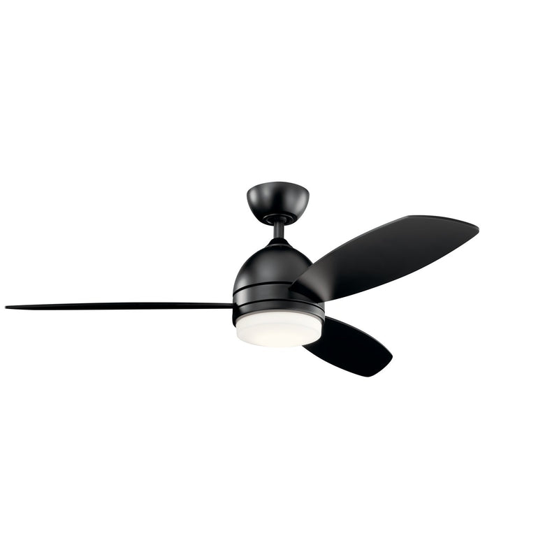 Vassar 52" Ceiling Fan with Light in Satin Black