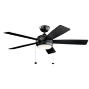 Starkk 52" Ceiling Fan with Light in Satin Black
